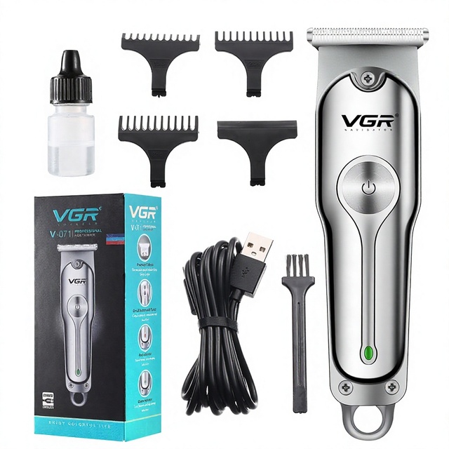 Vgr071 Cross-border New-style Stainless Steel Hair for Mens Rechargeable Electric Trimmer Carving Salon-grade Home Use