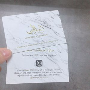 การ์ดขอบคุณพิมพ์ลายตามสั่งขายส่ง กระดาษรักษ์โลก การ์ดอวยพรสำหรับธุรกิจขนาดเล็ก การ์ดขอบคุณแบบกำหนดเอง - Product Image 4