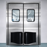 Porte battante double en acier inoxydable pour cuisine professionnelle, résistante à la chaleur, pour zones de cuisson à température élevée