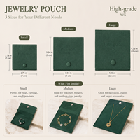 Pochette à bijoux en microfibre avec logo personnalisé, fermeture à pression, pour bagues, colliers, boucles d'oreilles, emballage cadeau, vente en gros