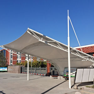 Abri préfabriqué en structure de treillis en acier léger avec membrane tendue, auvent de stationnement pour voiture, services de pliage, de soudage et de découpe - Product Image 5