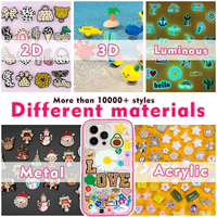 Grosir kustom lembut seperti jeli huruf merah muda manis dan Kawaii aksen senyum bunga untuk DIY anak perempuan dekorasi casing sampah jimat sepatu