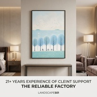 Peinture à l'huile sur toile encadrée, paysage peint à la main, décoration murale pour hôtel, villa, hall d'entrée, fournisseur de commandes en gros, OEM