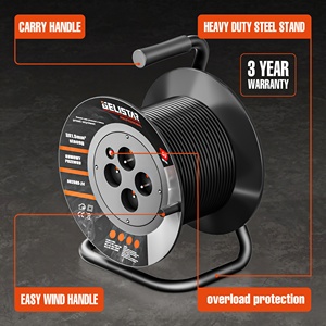 Enrouleur de câble de <span class=keywords><strong>rallonge</strong></span> <span class=keywords><strong>électrique</strong></span> 4 voies 20/30/<span class=keywords><strong>40</strong></span>/50m étanche au Danemark - Product Image 6
