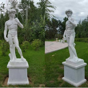 Estatua de hombre <span class=keywords><strong>desnudo</strong></span> de mármol blanco de tamaño natural de jardín de piedra natural de moda superior a la venta - Product Image 6