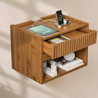 Table de chevet flottante moderne pour chambre à coucher, ensemble de 2, petits espaces, armoire murale, tiroir de rangement, couleur personnalisée, MDF