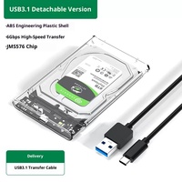 FYX Stock USB 3.1 3.0 2.0 SATA a 2.5 Pollici Enclosure HDD SSD Trasparente Esterno per Laptop PC