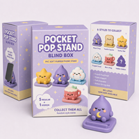 Support de téléphone portable en PVC souple personnalisé, boîte mystère, support de téléphone portable mignon de dessin animé pour cadeaux promotionnels