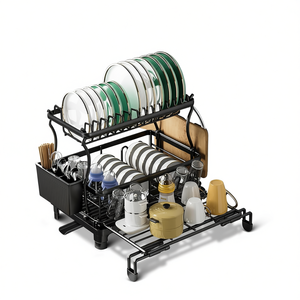 Escurridor de Platos Ajustable de 2 Niveles y 360 Grados, Escurridor de Platos Grande para Cocina con Cajón de Almacenamiento - Product Image 2