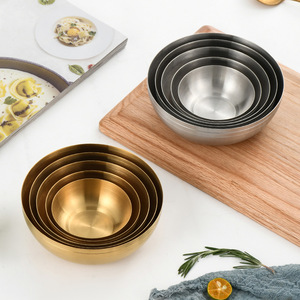 304 Stainless Steel Bowl Set Silver And Gold Nesting Bowls For Kitchen Home Use - Product Image 1