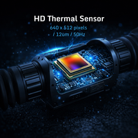 Lunette thermique WOLF 6B 640x512 (50Hz) à clipser, vision nocturne avec télémètre laser en option pour la chasse en extérieur