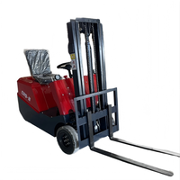 Mini chariot élévateur électrique à trois roues, capacité 490 kg, avec pneus pleins et mât bi-étages, pour entrepôt de vente au détail