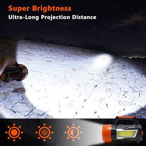 Lampe torche LED puissante 1000LM en gros, autonomie ultra-longue, sortie USB, batterie externe rechargeable, ABS IP65, projecteur de camping avec - Product Image 5
