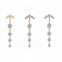 Nouveau Bijou de Corps Sexy pour Femme : Anneau de Nombril en Zircon avec Pendentif, Idéal pour un Cadeau (Vente en Gros)