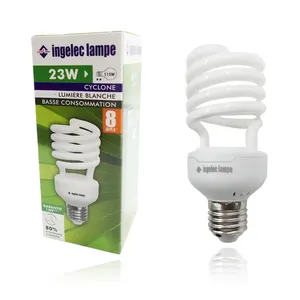 Ingelec AC Power 220v Energy Saving Half Spiral CFL Light Bulbs E27 23W 20W 15W White 80 PC Cover Lighting and Circuitry Design