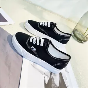 Three-time vulcanized sole spring new low-top canvas shoes for female students ins Korean version flat bottom versatile low-top