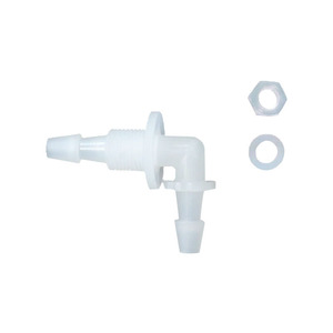 Plastic Through-Plate Elbow Connector 4.8-G1/8-4.8 With Nut And <b>Washer</b> For Hose Fitting - Product Image 1
