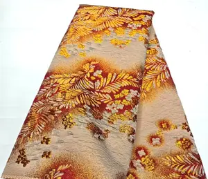 LS360 винтажная жаккардовая ткань из органзы детская одежда с цветочной вышивкой ткань для модного платья одежда