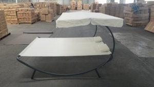 Double chaise longue d'extérieur avec coussin à baldaquin Chaise longue <span class=keywords><strong>de</strong></span> relaxation <span class=keywords><strong>Salon</strong></span> <span class=keywords><strong>de</strong></span> <span class=keywords><strong>jardin</strong></span> imperméable Capacité <span class=keywords><strong>de</strong></span> charge <span class=keywords><strong>de</strong></span> 200 kg - Product Image 5