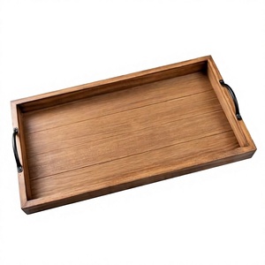 B.S INTERNATIONAL N217 Large Portable Household Rectangular Wooden Breakfast Serving <b>Tray</b> Rope <b>Handle</b> Engraved Handmade Luxury - Product Image 5