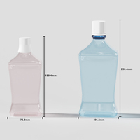 Bouteille de bain de bouche en PET 375ml/600ml avec bouchon à vis, emballage personnalisé, conteneur pour soins bucco-dentaires