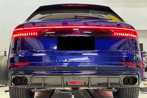 Lèvre de diffuseur arrière de voiture en fibre de carbone pour <span class=keywords><strong>Audi</strong></span> Q8 <span class=keywords><strong>RS8</strong></span> 2020 avec lumière led - Product Image 3