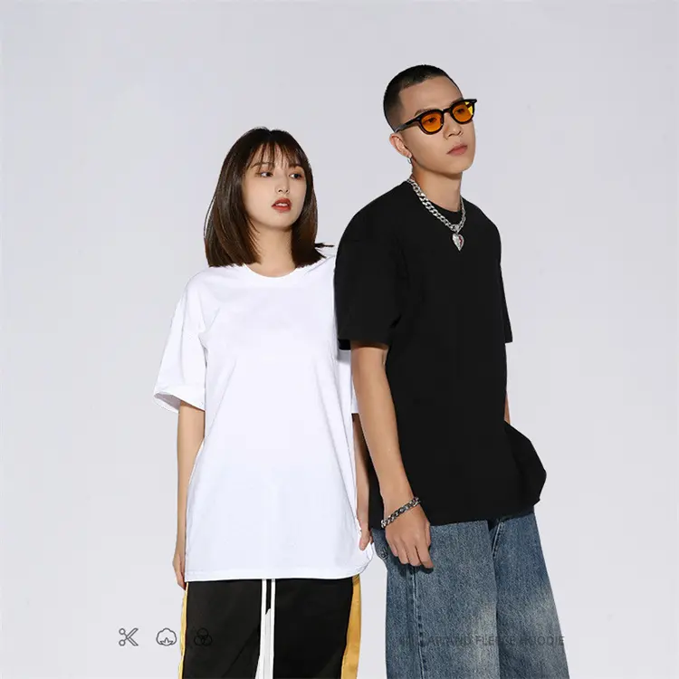 2023 Summer Cotton White Solid T Shirt Men Women Causal O-neck Basic T-shirt Couple Y2K Girls High Quality Loose Oversized Tops
