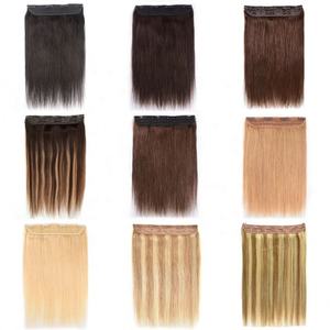 Russian Remy <b>Hair</b> <b>Extensions</b> Single Donor Silky Straight Styles High Quality Machine Double Weft Clip-in Pieces <b>Auburn</b>/Blonde - Product Image 2