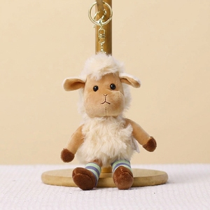 Porte-clés en peluche mouton mignon en gros, jouet agneau personnalisé avec logo, mini pendentif animal OEM ODM pour cadeau promotionnel - Product Image 4