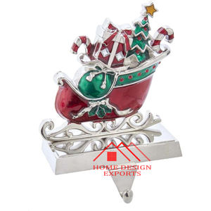 Soporte de calcetín hecho a mano de Metal para decoración Soporte de calcetín de alta calidad Soporte de calcetín de Venta caliente Trineo de Navidad de aluminio - Product Image 1