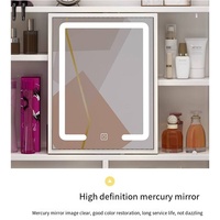 Coiffeuse de maquillage blanche moderne avec miroir léger Coiffeuse de chambre mobile