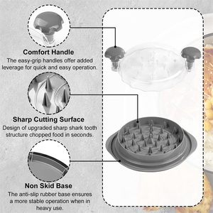 Trituradora de carne de pollo, herramienta de trituración de pechuga de pollo, trituradora de carne de cocina giratoria, Máquina trituradora con cubierta transparente - Product Image 4
