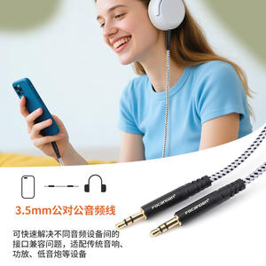 Focanden 3.5mm Male To Male Audio Cable <b>Gold</b> Plated For Car Phone Computer <b>Mp3</b> Connection - Product Image 1