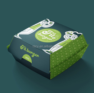 Cajas para <span class=keywords><strong>Hamburguesas</strong></span> con Diseño Personalizado, Contenedor Biodegradable para Llevar, Cajas Compostables para <span class=keywords><strong>Hamburguesas</strong></span> para Comida Saludable de Cafetería - Product Image 1