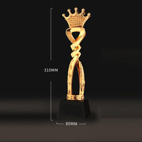 Trophée de champion de vente plaqué or atmosphérique, en résine de couronne de qualité supérieure, personnalisé, créatif, en cristal et en métal, brillant, 2022