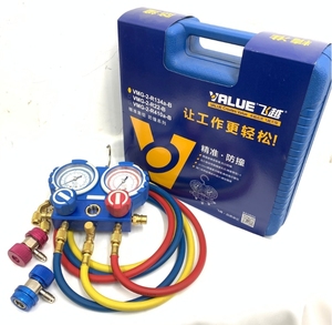 Manomètre de collecteur de réfrigérant Value VMG-2-R134A-B avec connecteur rapide, double vanne, pour remplissage de liquide de climatisation - Product Image 2