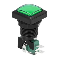 Кнопочный переключатель с маленьким светом, квадратный переключатель со светодиодным индикатором, с подсветкой, аркадная кнопка для игр, 24 мм