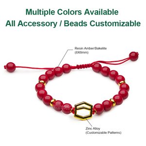 Handgefertigtes Bernstein-Bakelit-Armband aus Harz, geflochtenes Charm-Perlenarmband, Geschenk für Frauen - Product Image 5