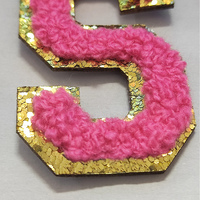 Patchs thermocollants personnalisés en gros pour vêtements, sacs et chapeaux, avec lettres de l'alphabet arc-en-ciel, paillettes et broderies chenille