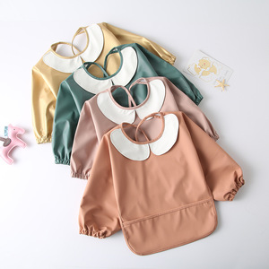 BSCI Custom Logo Tag a maniche lunghe Smock abbigliamento bambino alimentazione <span class=keywords><strong>grembiule</strong></span> bavaglino impermeabile <span class=keywords><strong>grembiule</strong></span> bambino - Product Image 2