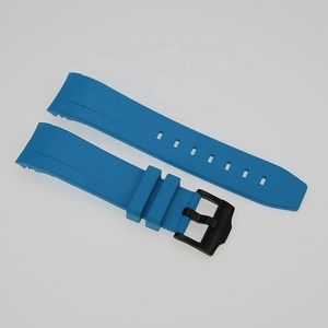 Bracelet de montre SKX007 en caoutchouc vulcanisé de qualité supérieure, couleur bleu clair, 1,8 mm, 2,5 mm, trous de 22 mm, couvre-tête - Product Image 2