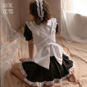 Nouvel ensemble de lingerie Huaying noir patchwork, style uniforme de soubrette/princesse, mignon et sexy, 1667 - Product Image 4