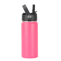 Botella de Agua Térmica de Acero Inoxidable 304 de Doble Pared con Aislamiento al Vacío y Pajita, para Niños, 350ml/550ml, Impresión 5D