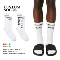 Chaussettes d'équipage respirantes Chaussettes athlétiques blanches Sport Gym Crew Chaussettes Casual Tricoté pour Hommes Femmes Adultes