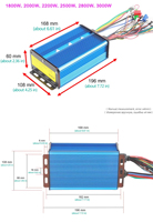 Contrôleur de moteur haute puissance 36V 48V 52V 60V 72V 1800W 2000W 3000W 45A~60A pour chariot électrique, vélo électrique, régulateur de vitesse sans balais