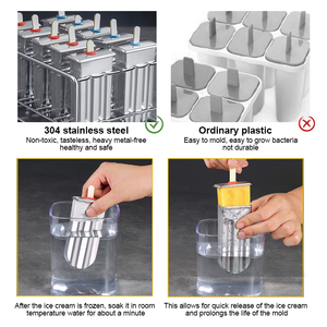 Dụng Cụ Nhà Bếp 6 Lỗ Tùy Chỉnh Khay Đựng Kem Que Bằng Thép Không Gỉ Tự Làm Dụng Cụ Làm Kem Khay - Product Image 4
