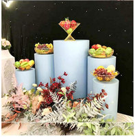 Gâteau Dessert Présentoir Piédestal Acrylique Cylindre Rond Plinthes Signe pour la Fête de Mariage