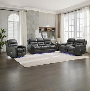 Meubles de salon ensemble moderne canapé cinéma VIP canapé fonctionnel inclinable fonctionnel avec lumière inférieure 3 + 2 + 1 inclinable 6050 - Product Image 1