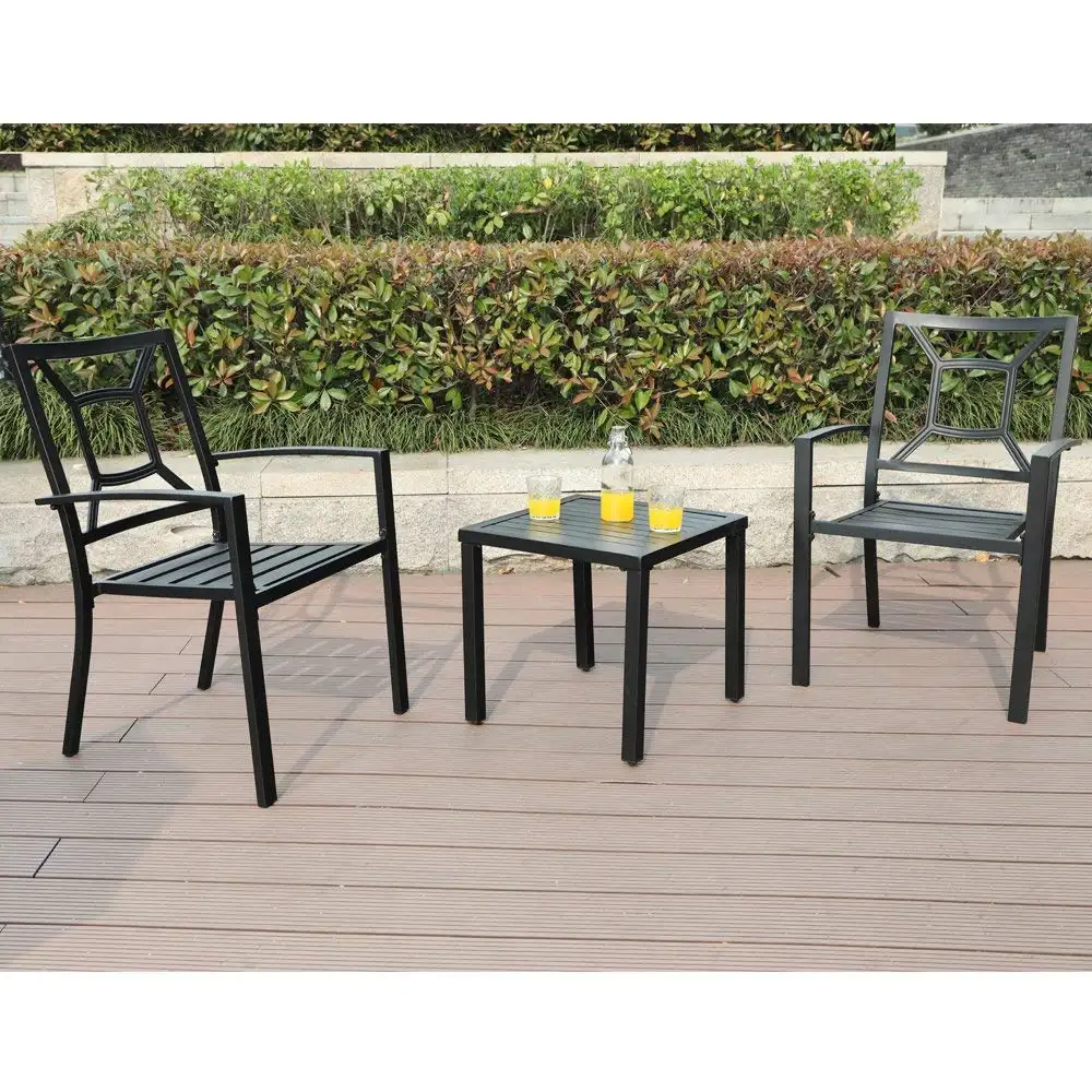 야외 단철 테이블 의자 야외 안뜰 정원 레저 협상 테이블 및 의자
