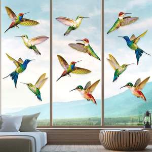 Autocollant de fenêtre <span class=keywords><strong>Anti</strong></span> <span class=keywords><strong>Collision</strong></span> Fenêtre Oiseau Impact Prévenir la Fenêtre Autocollants Antiadhésifs Vinyle Colibri Autocollants 18 Pièces - Product Image 1
